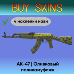 AK-47 | Оливковый поликамуфляж (4 наклейки нави) [CS 2]