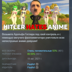 Hitler Hates Anime АВТОДОСТАВКА STEAM GLOBAL МГНОВЕННО ЛИЦЕНЗИЯ
