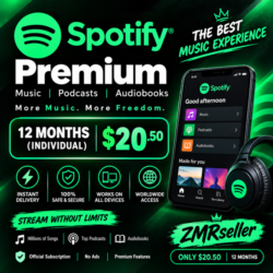 Spotify Premium 12 Months (Individual) – $20.50 | Fast Digital Delivery | ZMRseller