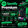 Spotify Premium 12 Months (Individual) – $20.50 | Fast Digital Delivery | ZMRseller