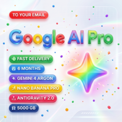 Быстро | Google AI Pro 6 месяцев на вашу почту |Gemini 4 Argon, AntiGravity 2.0