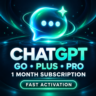 [РАСПРОДАЖА / АВТО 24/7] ChatGPT PLUS & GO на 1 месяц | БЕЗ ВХОДА | Код активации |