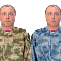 Конструктор формы Росгвардии ВНГ РФ для Photoshop (PSD) 2 в 1 (Зеленый и синий мох)